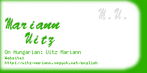 mariann uitz business card